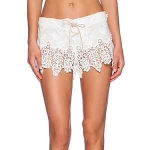 Eberjey castaway white lace crochet shorts